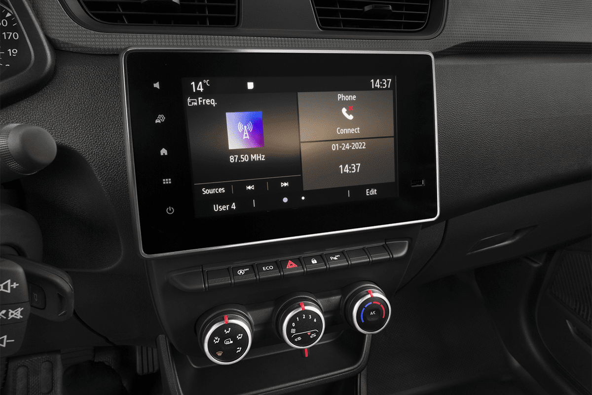 Mittelkonsole eines Renault Express