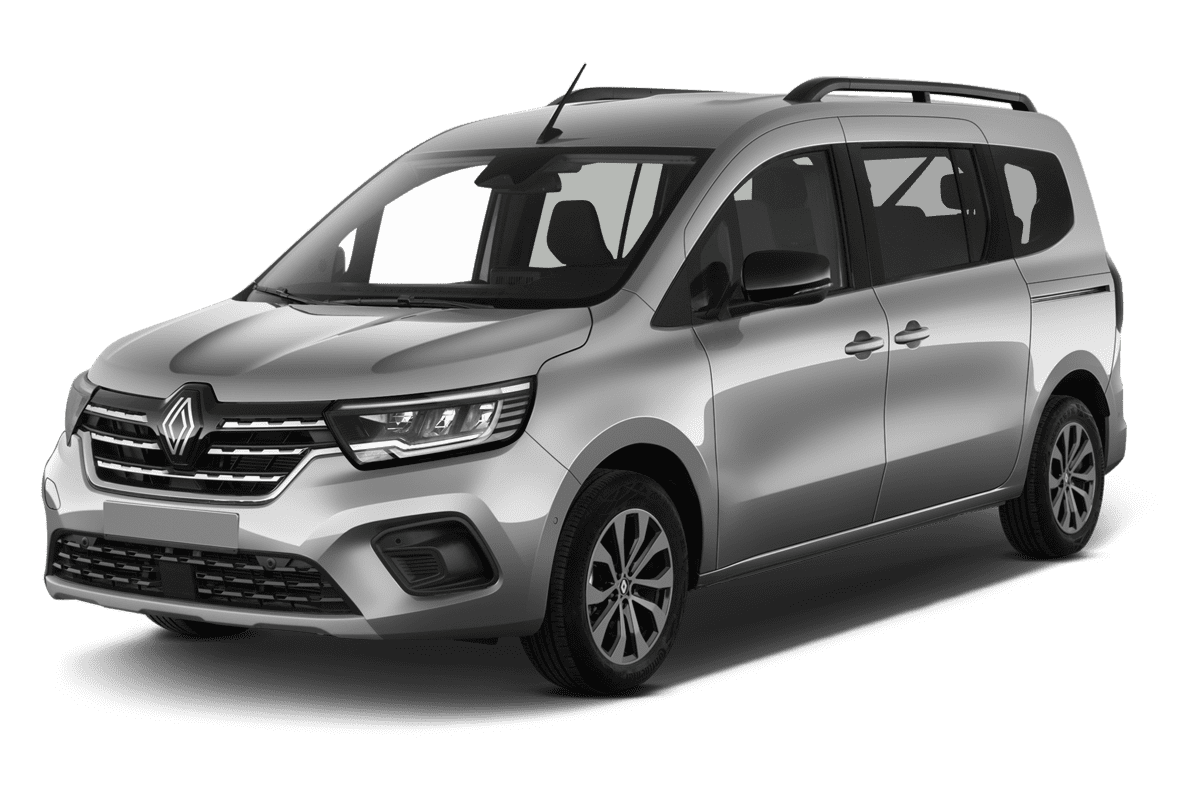 Schräge Frontansicht eines Renault Grand Kangoo, freigestellt