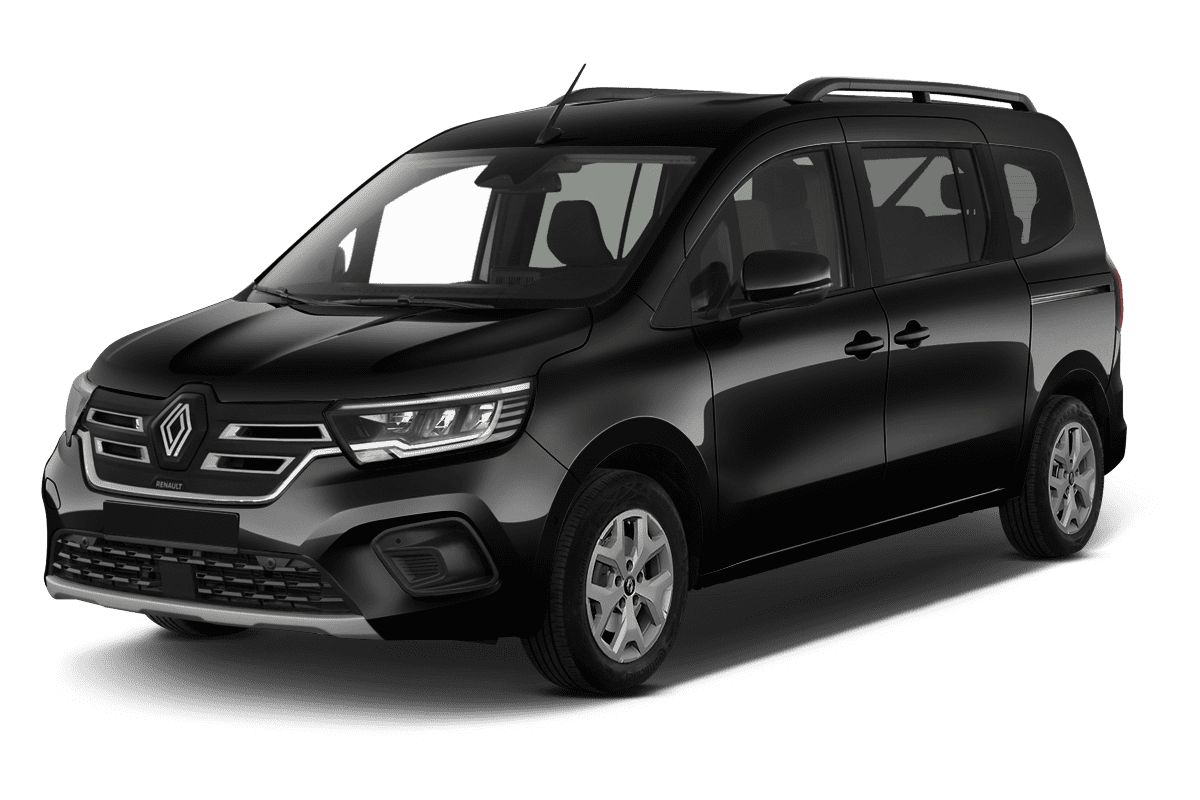 Schräge Frontansicht eines Renault Grand Kangoo, freigestellt