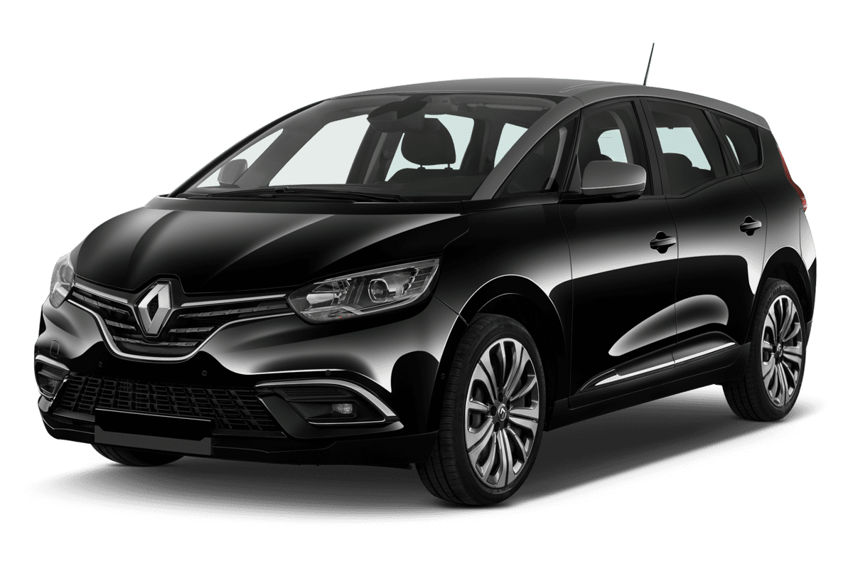 Schräge Frontansicht eines Renault Grand Scenic, freigestellt