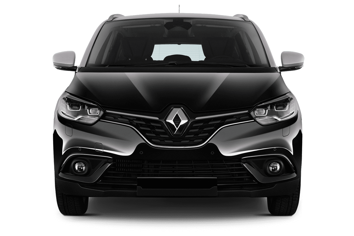 Frontansicht eines Renault Grand Scenic Black Edition , freigestellt