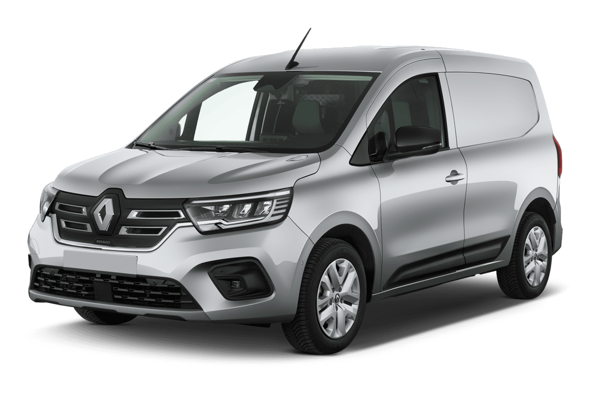 Schräge Frontansicht eines Renault Kangoo Rapid E-Tech, freigestellt