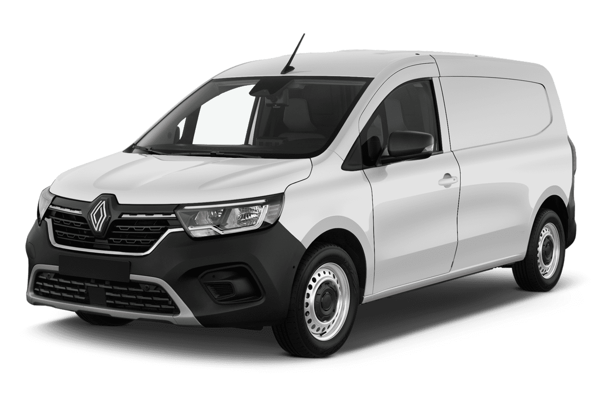 Schräge Frontansicht eines Renault Kangoo Rapid, freigestellt