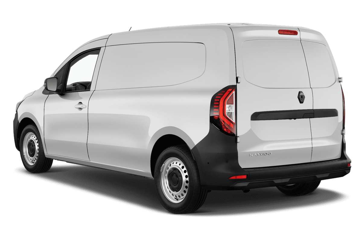 Schräge Heckansicht eines Renault Kangoo Rapid, freigestellt