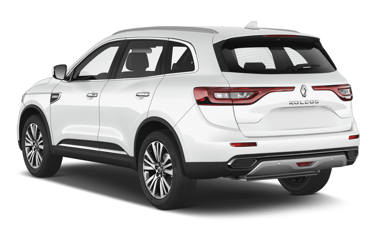Schräge Heckansicht eines Renault Koleos, freigestellt
