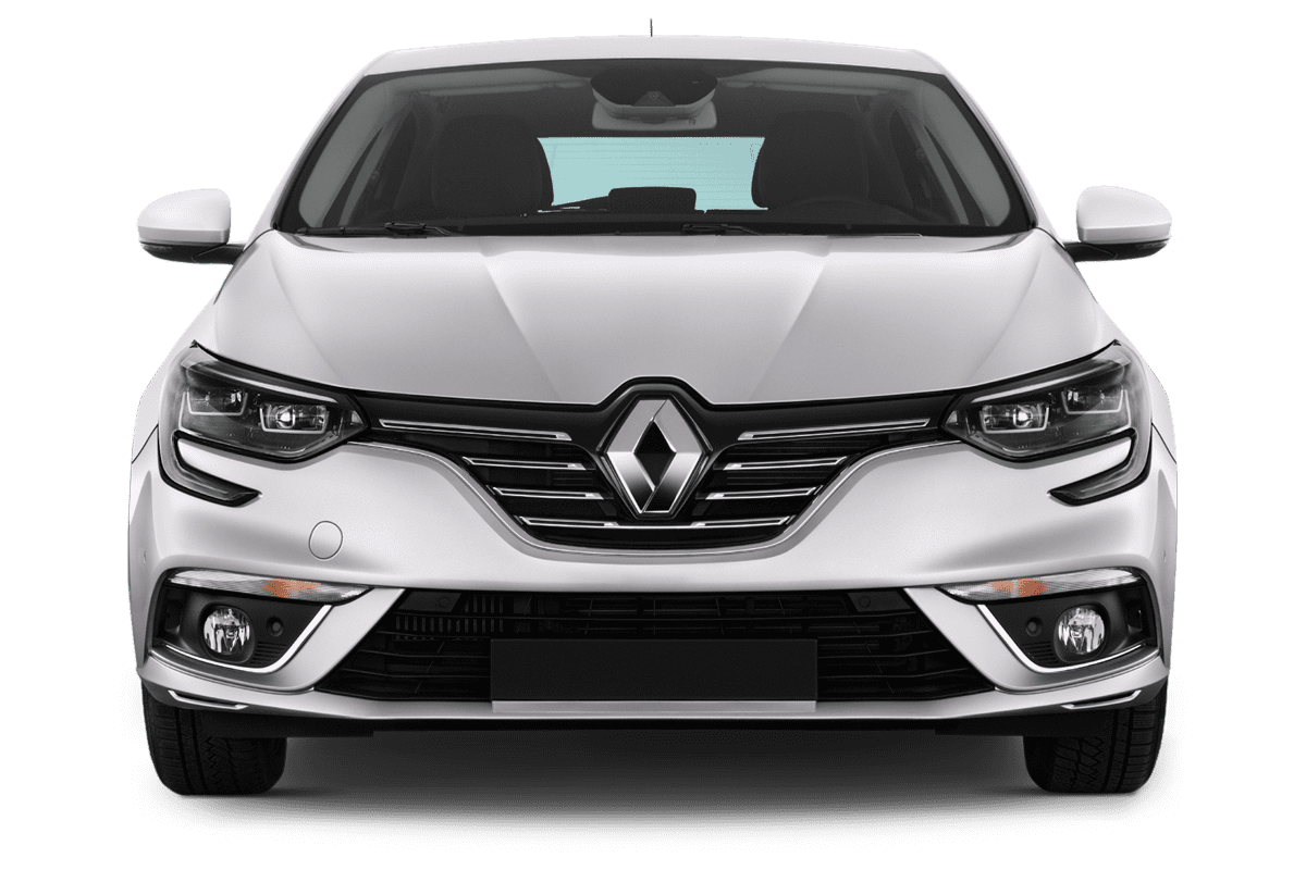 Frontansicht eines Renault Megane RS, freigestellt