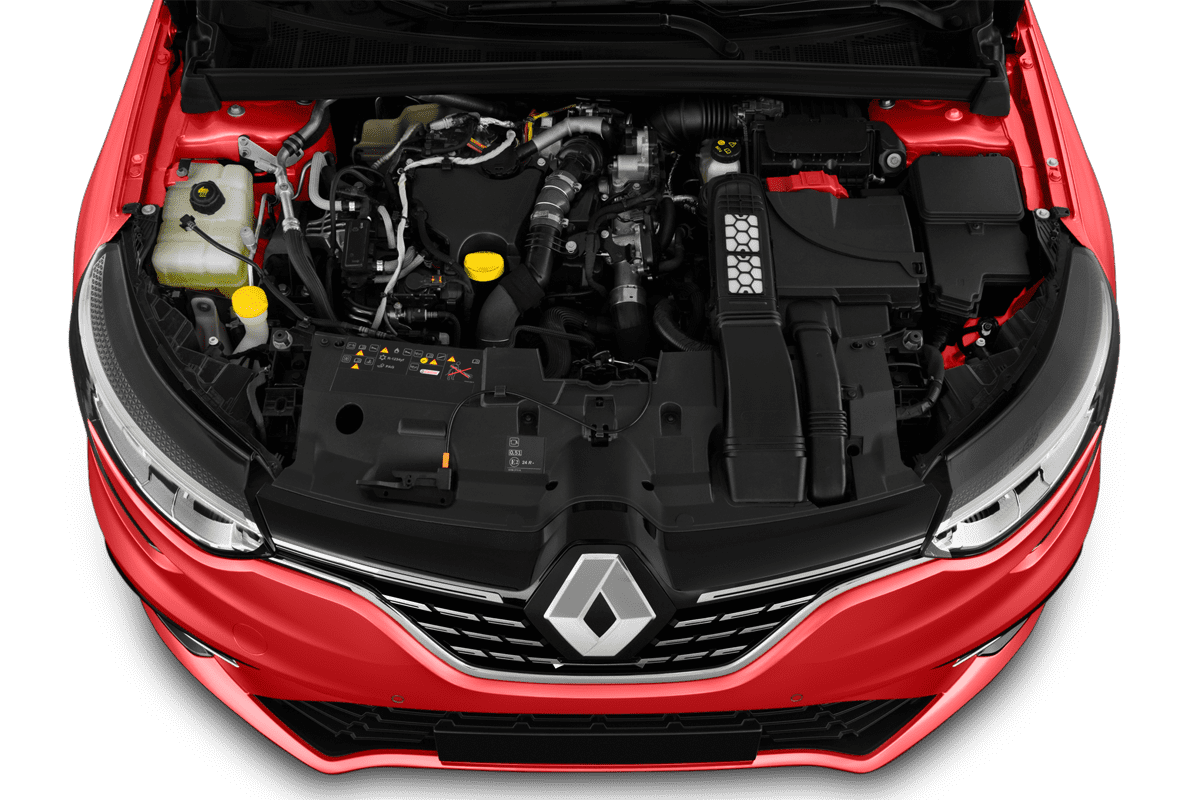 Motorraum eines Renault Megane 5-türig