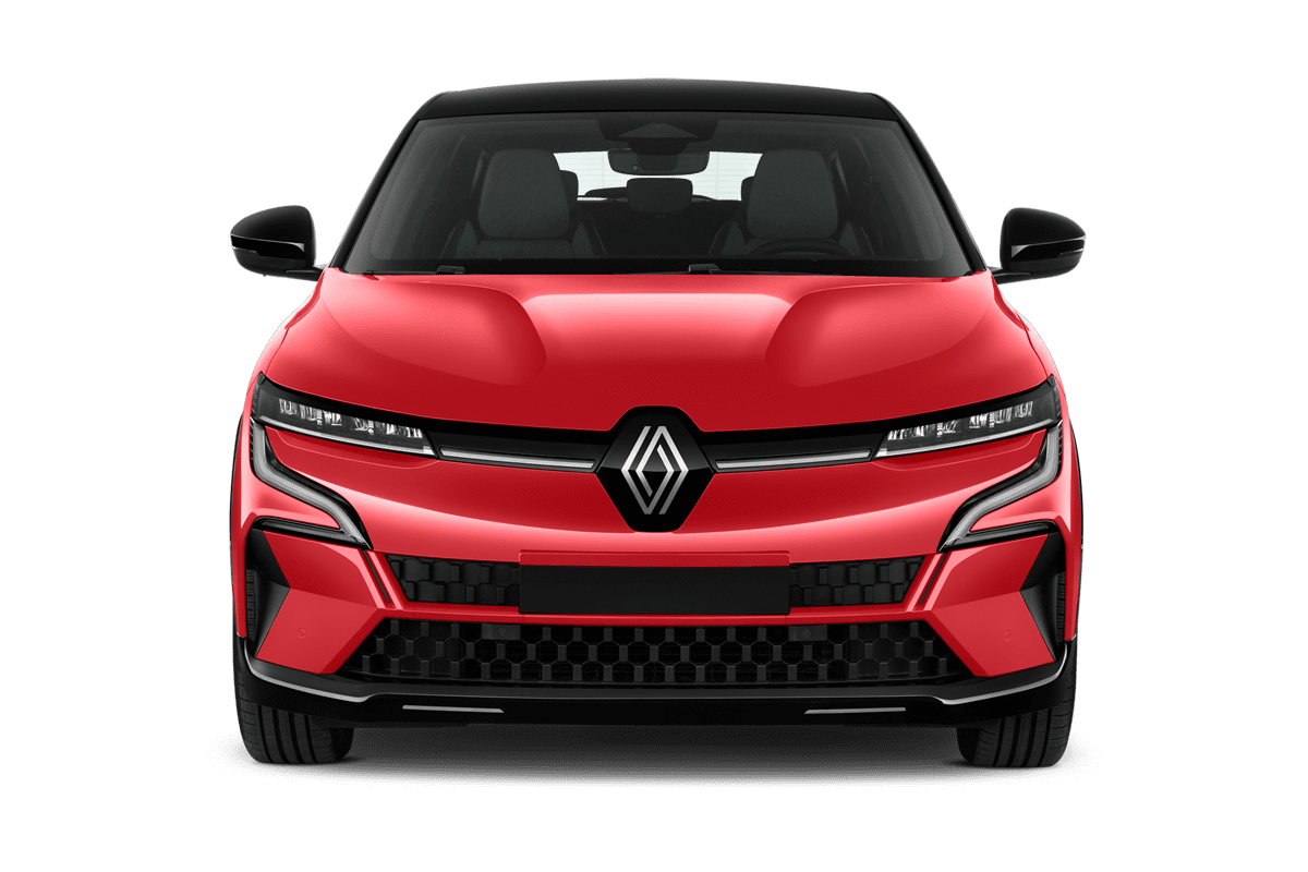 Frontansicht eines Renault Megane E-Tech, freigestellt