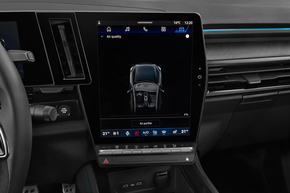 Klimasteuerung eines Renault Rafale Plug-in-Hybrid