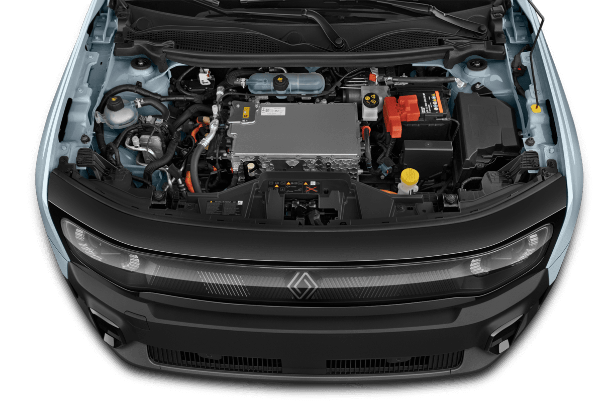 Motorraum eines Renault R4 E-Tech