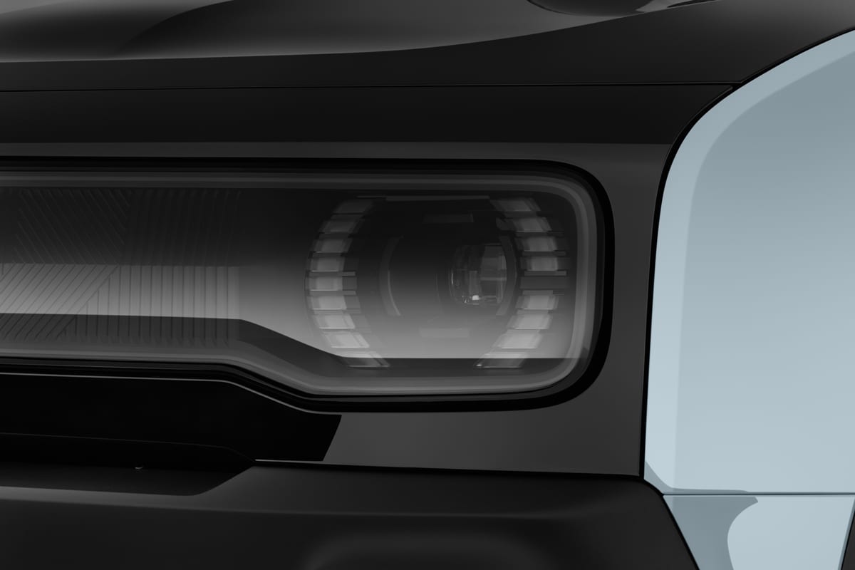 Frontscheinwerfer eines Renault R4 E-Tech