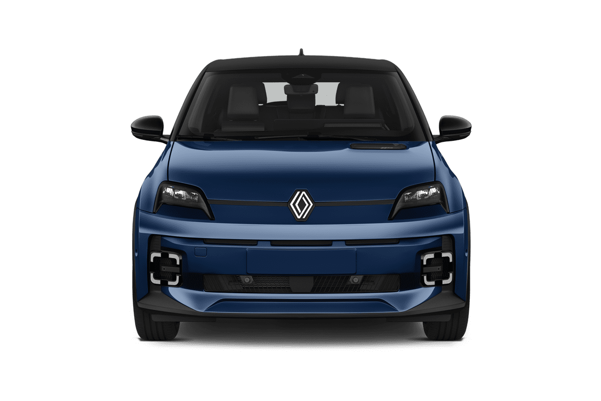 Frontansicht eines Renault R5 E-Tech, freigestellt