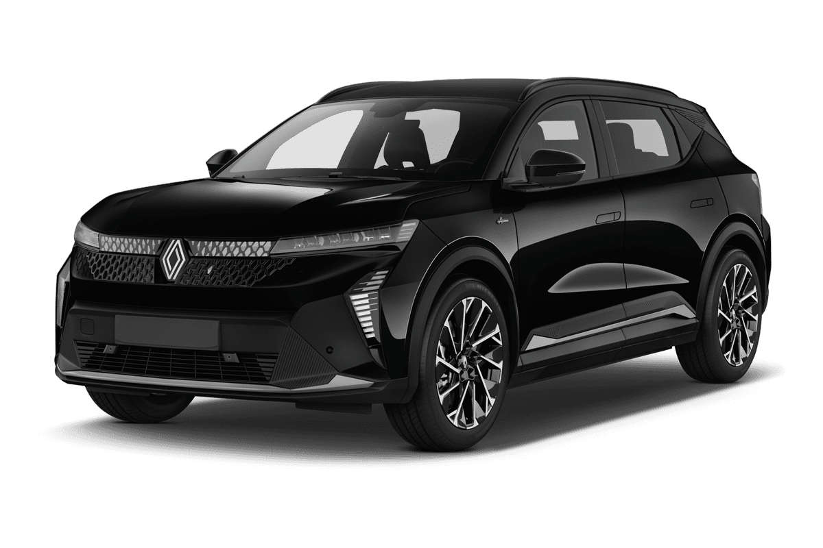 Schräge Frontansicht eines Renault Scenic E-Tech , freigestellt