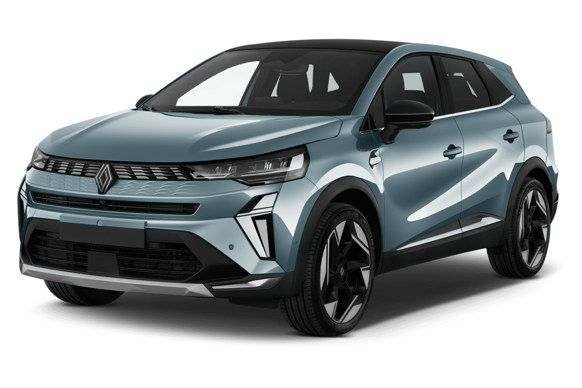 Schräge Frontansicht eines Renault Symbioz Hybrid , freigestellt