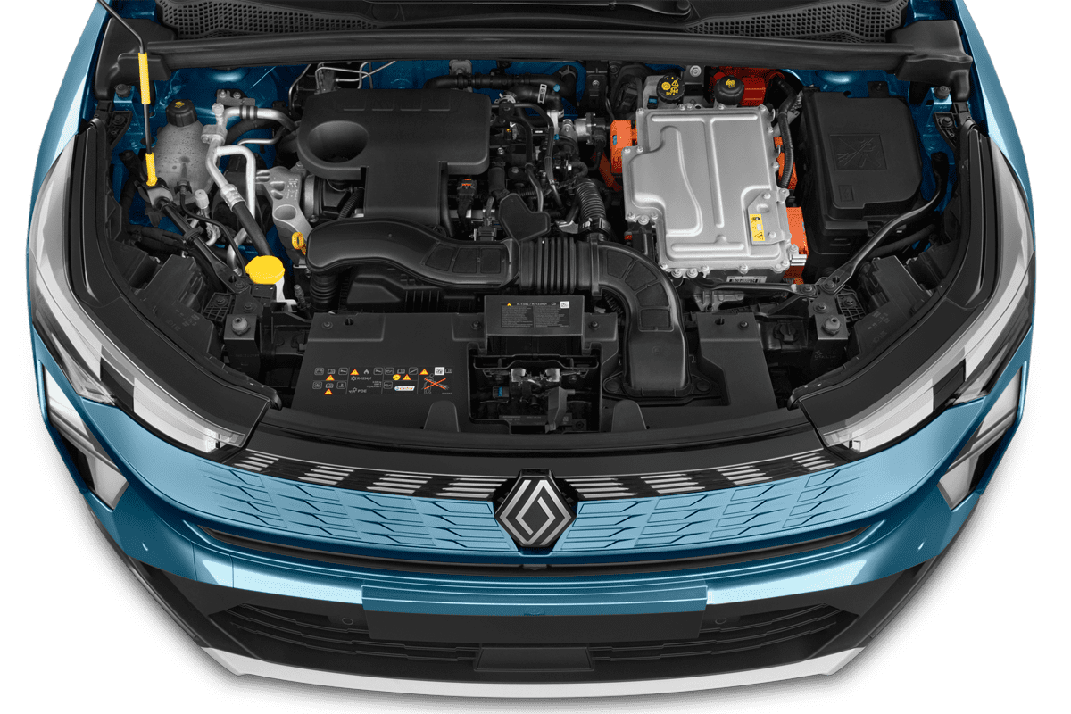 Motorraum eines Renault Symbioz Hybrid 