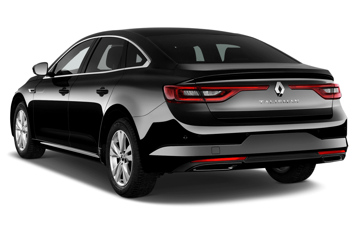 Schräge Heckansicht eines Renault Talisman, freigestellt