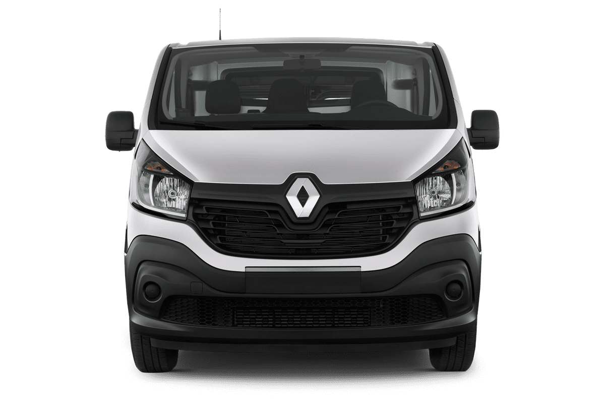 Frontansicht eines Renault Trafic Doppelkabine Kastenwagen , freigestellt