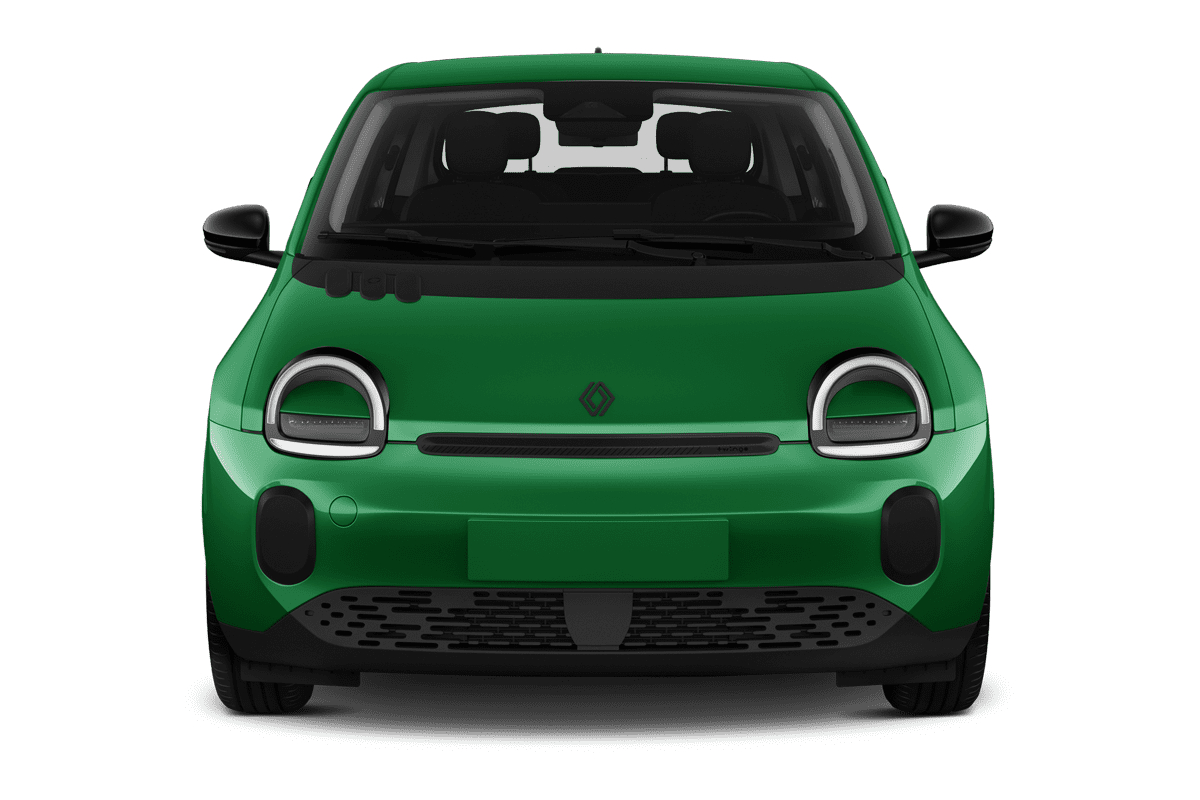 Frontansicht eines Renault Twingo E-Tech, freigestellt (KI-generiert)