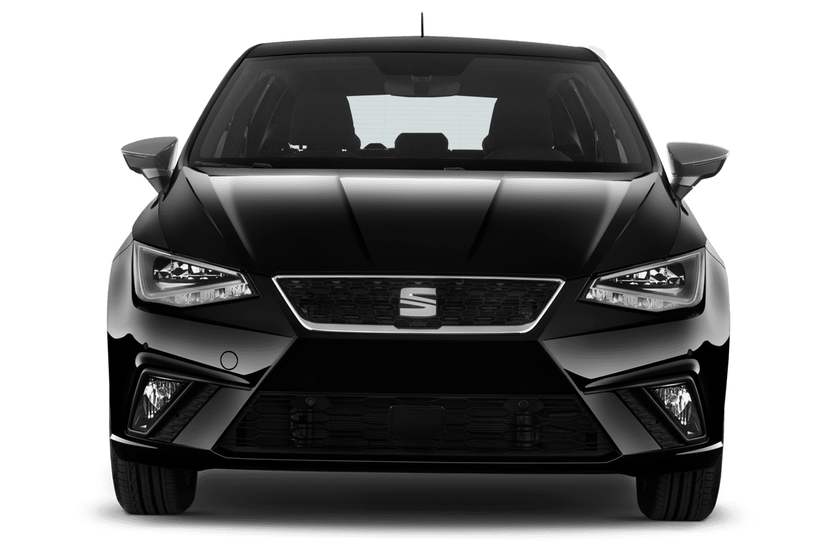Frontansicht eines Seat Ibiza Black Edition, freigestellt