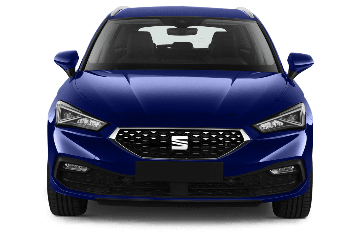 Frontansicht eines Seat Leon ST TGI, freigestellt