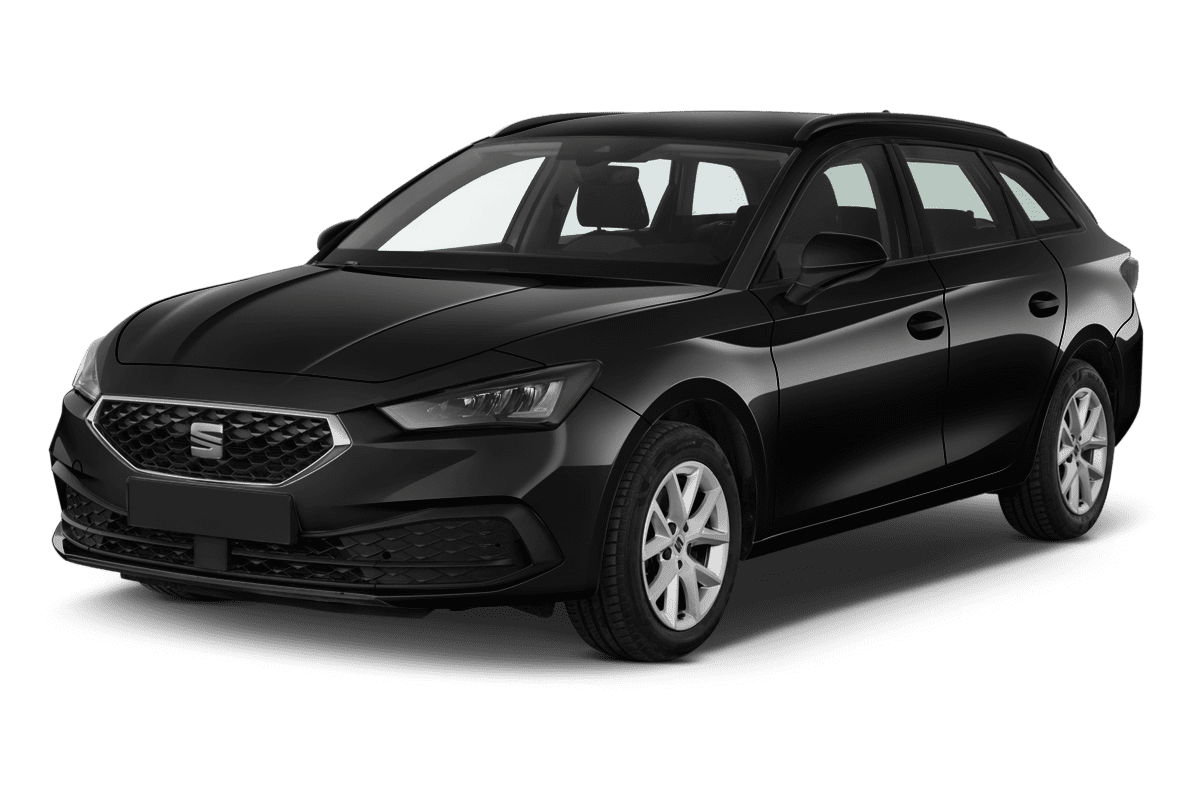 Schräge Frontansicht eines SEAT Leon, freigestellt