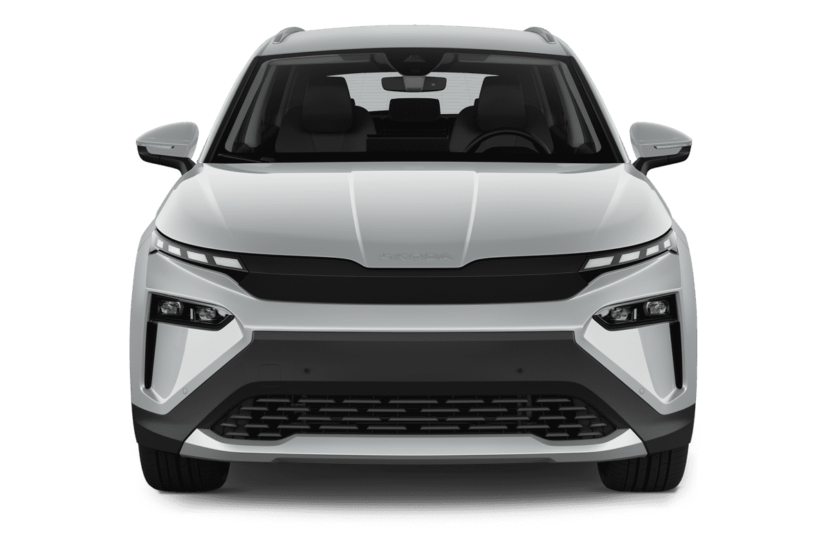 Frontansicht eines Skoda Elroq , freigestellt