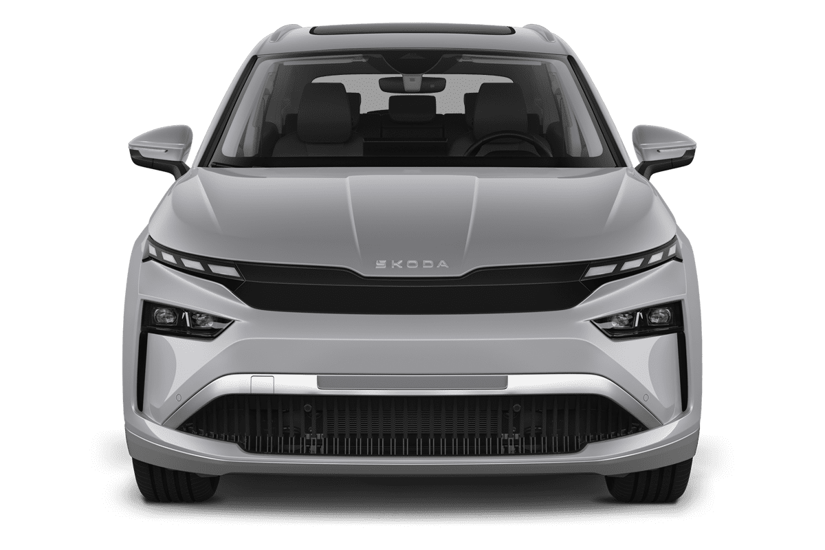 Frontansicht eines Skoda Enyaq, freigestellt