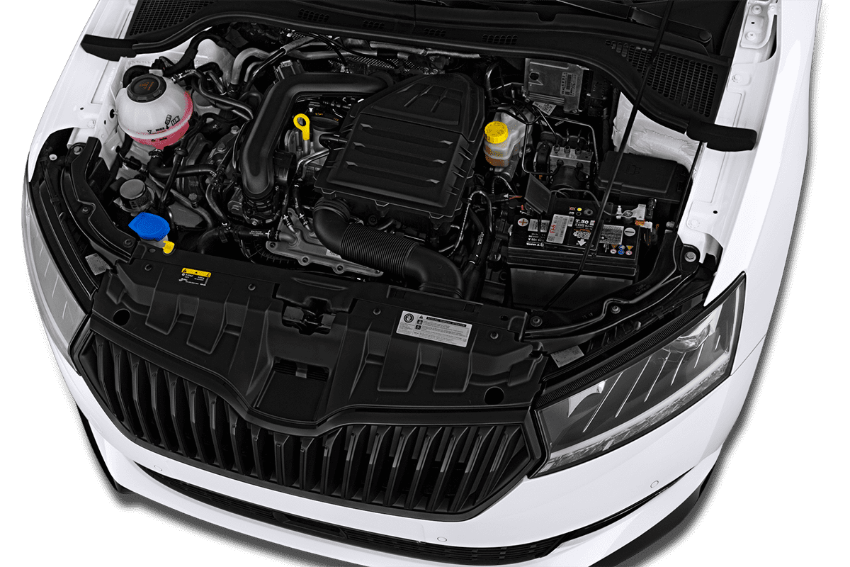 Motorraum eines Skoda Fabia Limousine Soleil