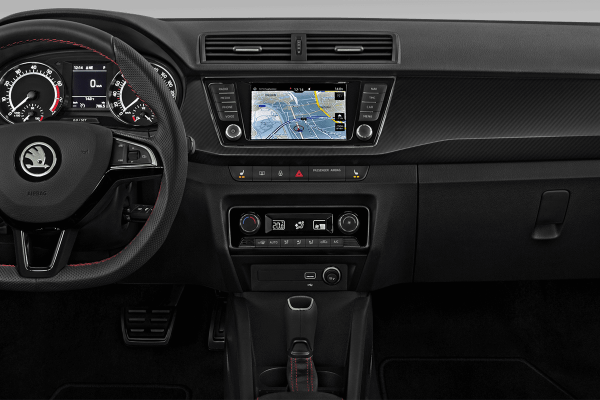 Mittelkonsole eines Skoda Fabia Limousine Soleil