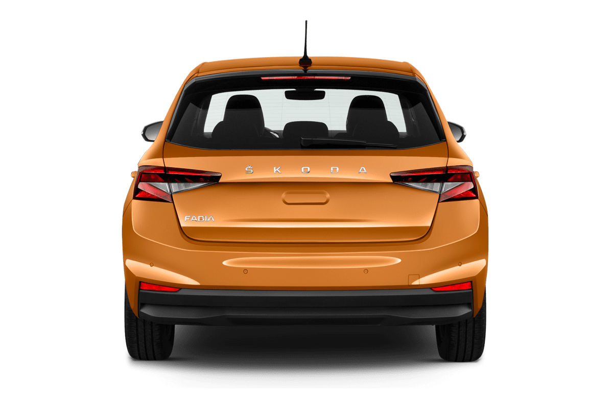 Heckansicht eines Skoda Fabia Limousine