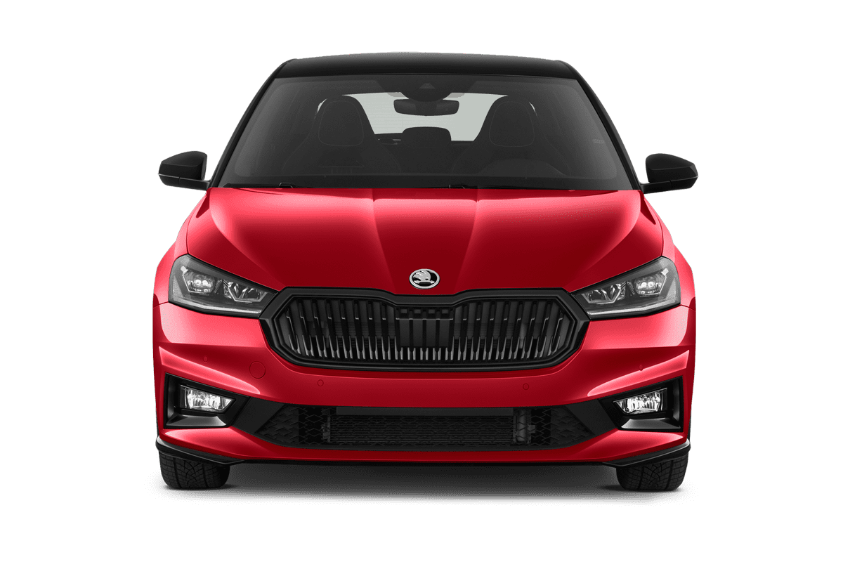 Frontansicht eines Skoda Fabia Limousine Drive , freigestellt