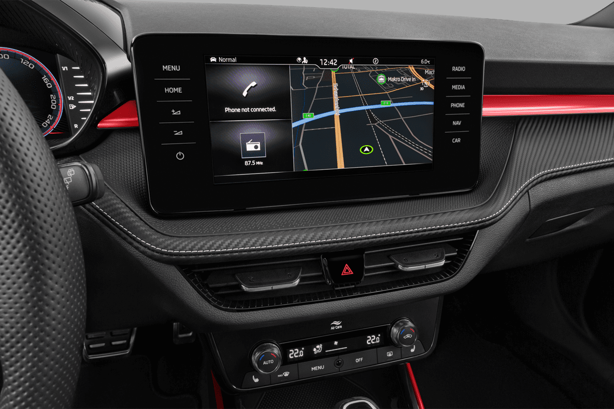 Mittelkonsole eines Skoda Fabia Limousine Drive