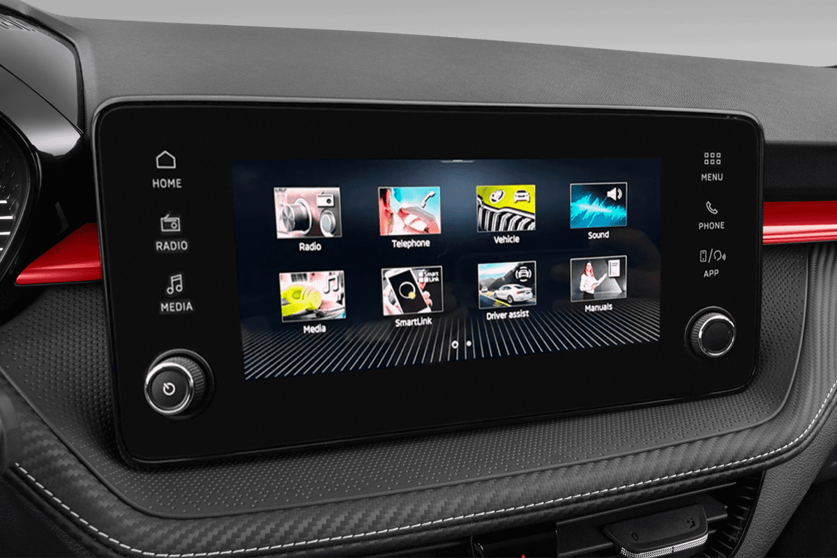 Audiosystem eines Skoda Fabia Limousine (KI-generiert)