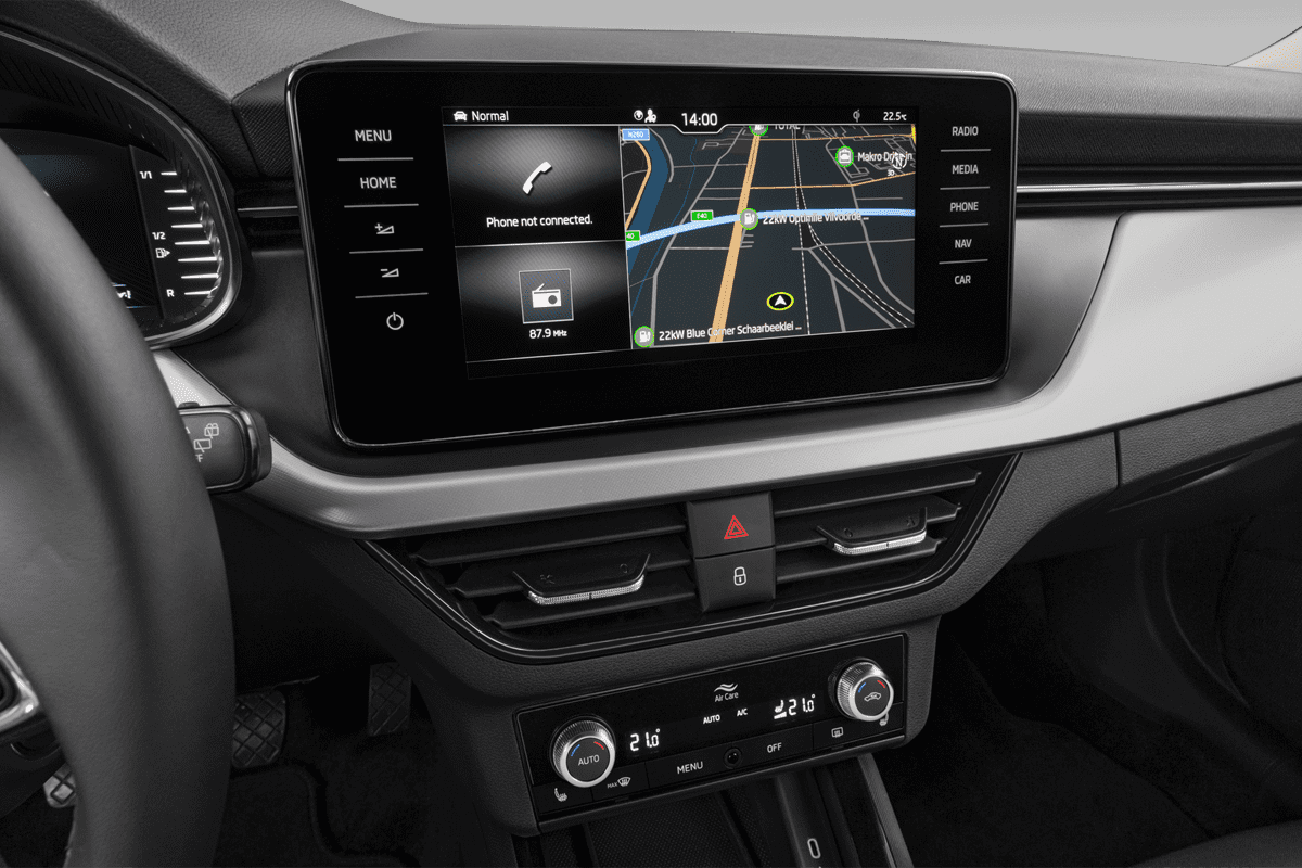 Mittelkonsole eines Skoda Kamiq Drive