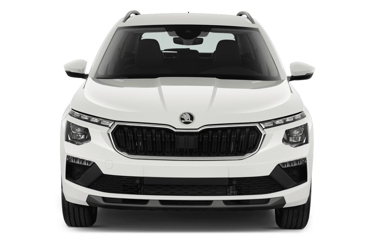 Frontansicht eines Skoda Kamiq, freigestellt