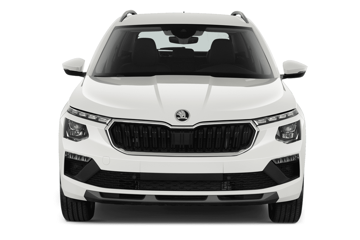 Frontansicht eines Skoda Kamiq, freigestellt