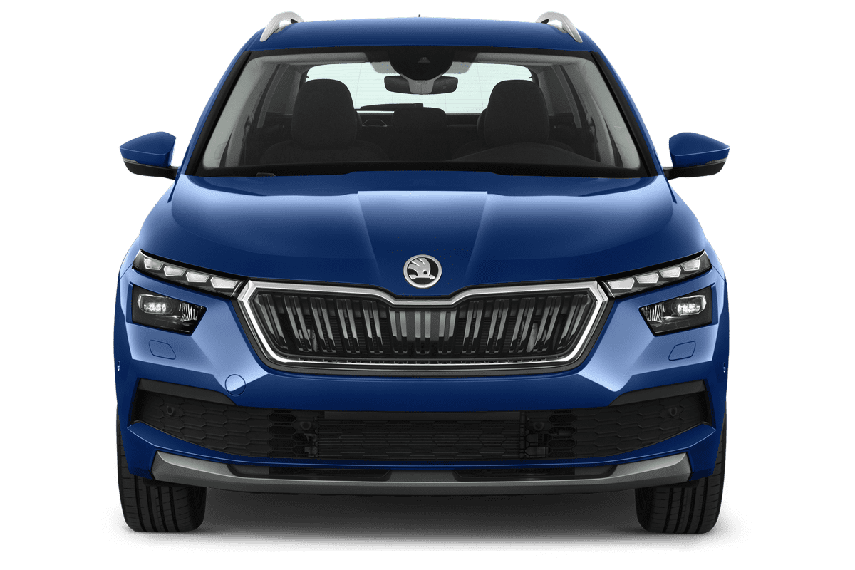 Frontansicht eines Skoda Kamiq Tour, freigestellt