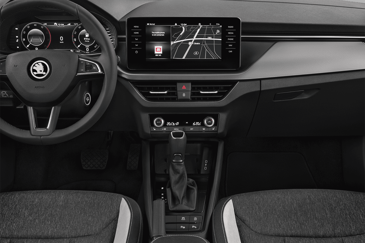 Mittelkonsole eines Skoda Kamiq Tour