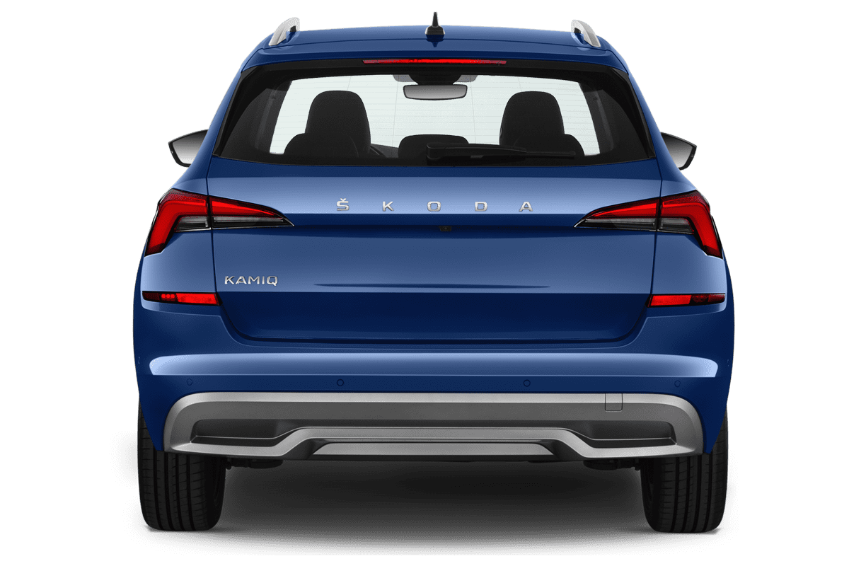 Heckansicht eines Skoda Kamiq Tour