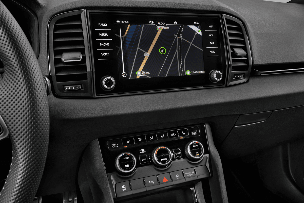 Mittelkonsole eines Skoda Karoq Sportline