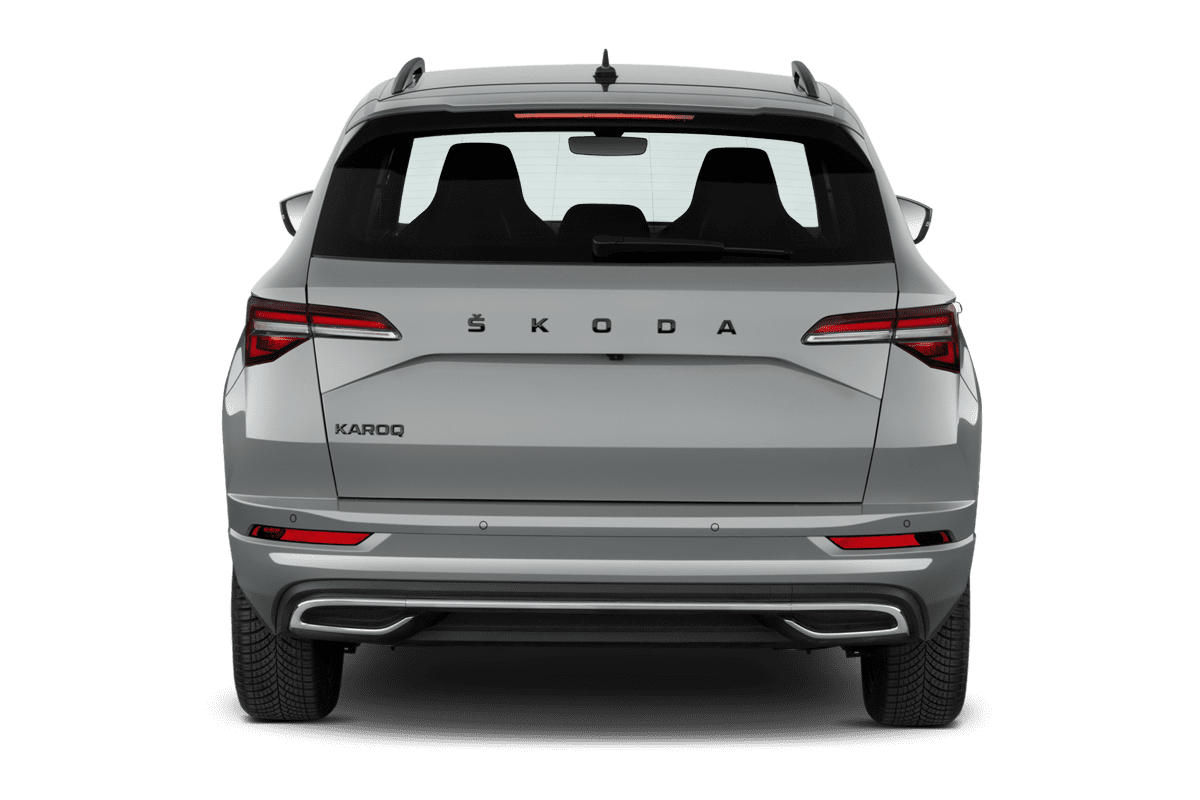Heckansicht eines Skoda Karoq Sportline