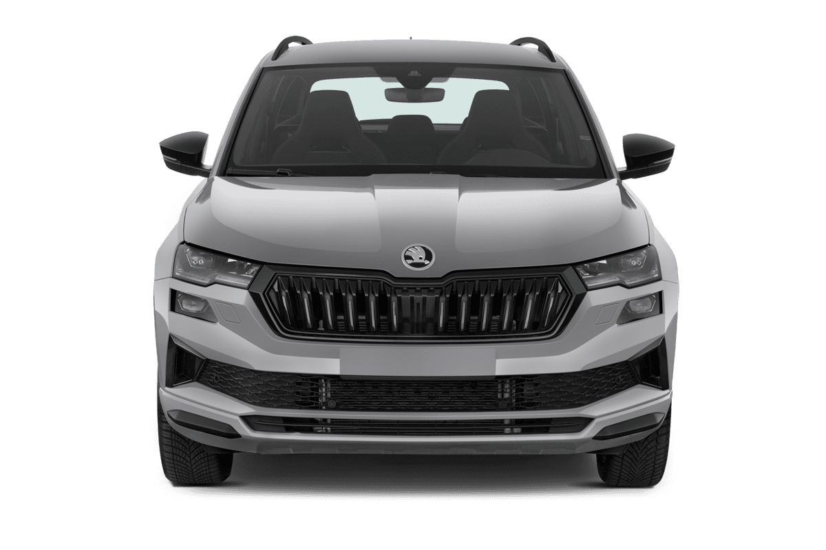 Frontansicht eines Skoda Karoq, freigestellt