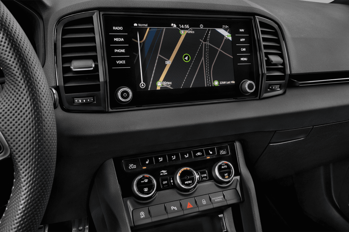 Mittelkonsole eines Skoda Karoq