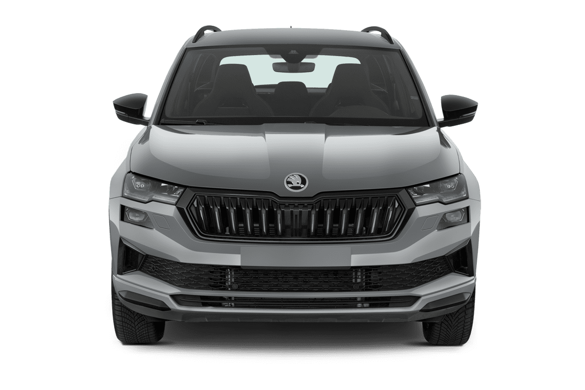 Frontansicht eines Skoda Karoq, freigestellt