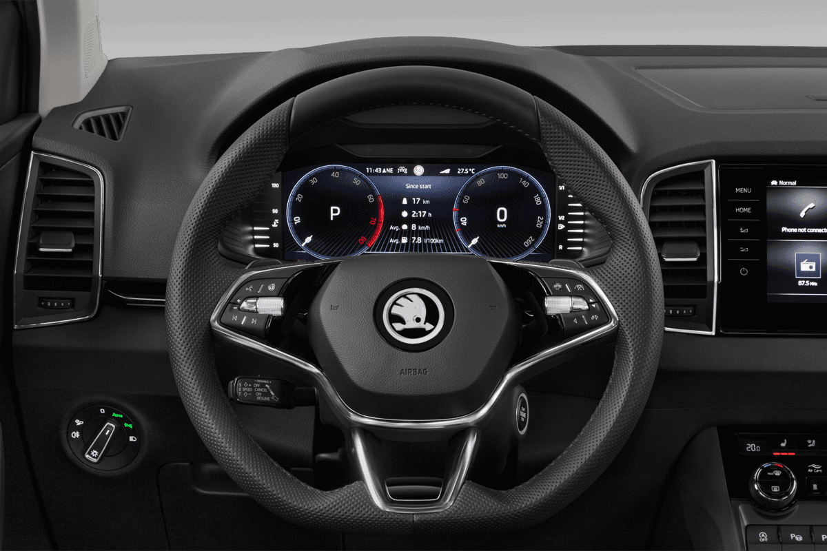 Lenkrad eines Skoda Karoq Drive