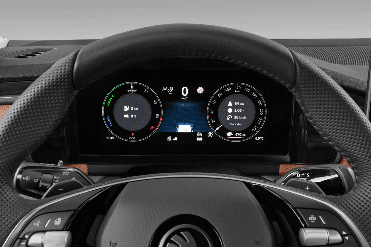 Kombiinstrument eines Skoda Kodiaq Plug-in-Hybrid