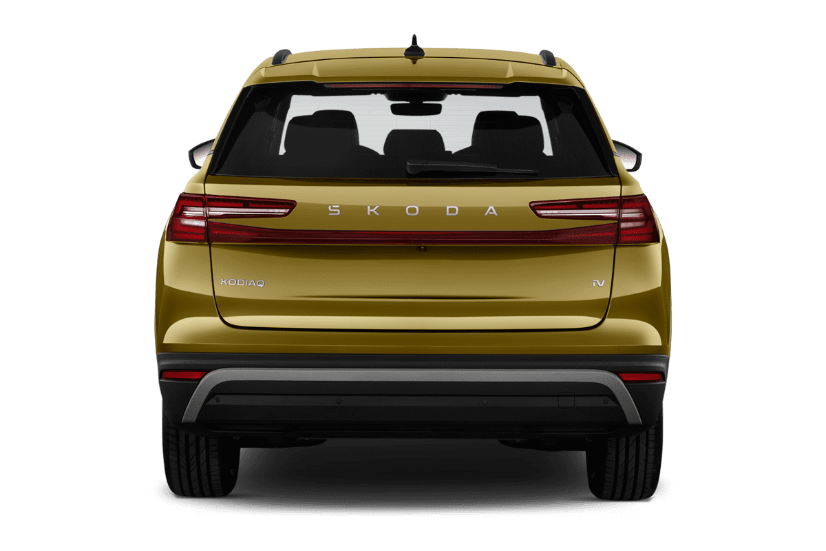 Heckansicht eines Skoda Kodiaq Plug-in-Hybrid