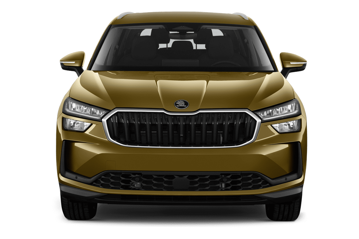 Frontansicht eines Skoda Kodiaq Plug-in-Hybrid, freigestellt