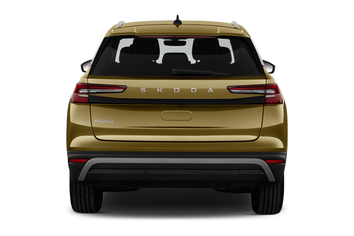 Heckansicht eines Skoda Kodiaq Plug-in-Hybrid