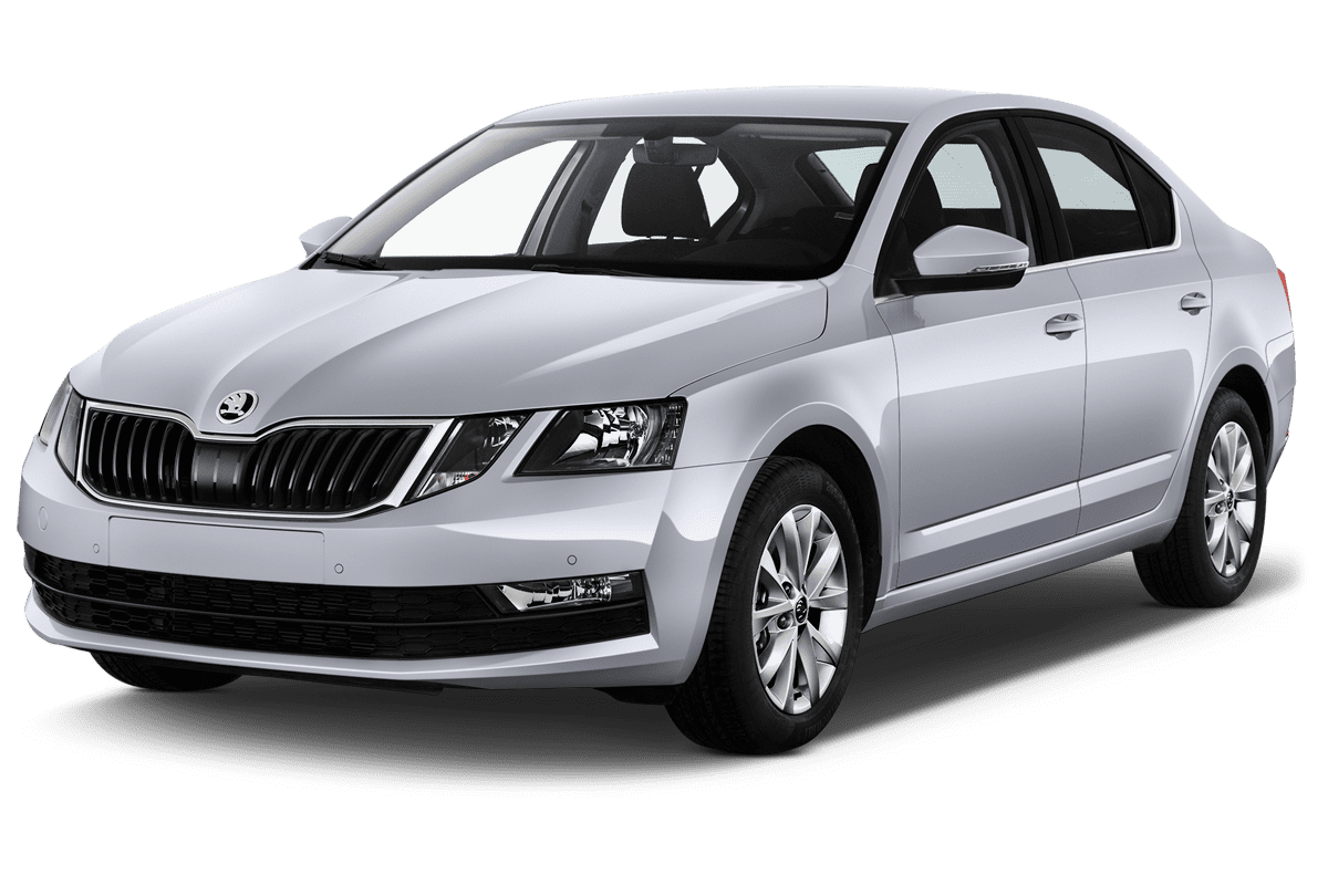 Schräge Frontansicht eines Skoda Octavia Limousine iV, freigestellt